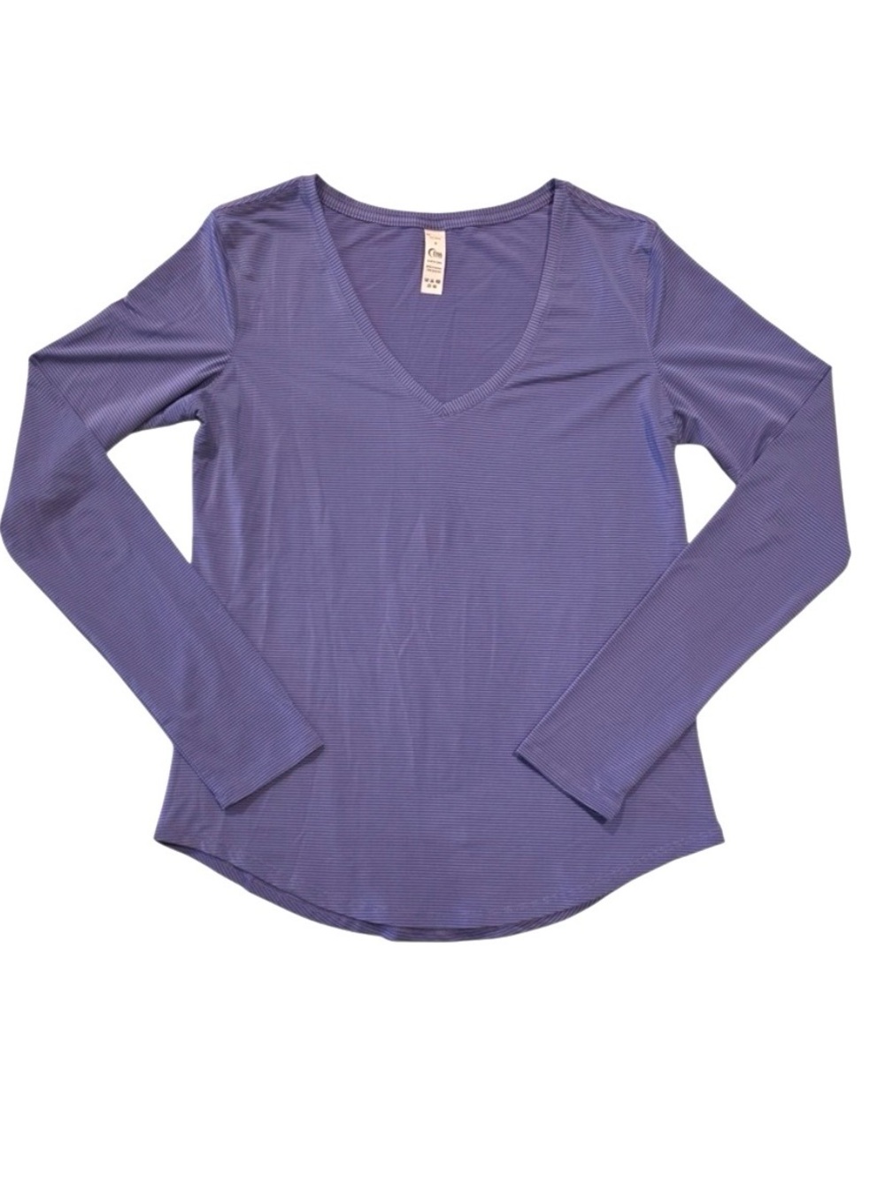 ZYIA Lavender Stripe V-Neck Long Sleeve Top